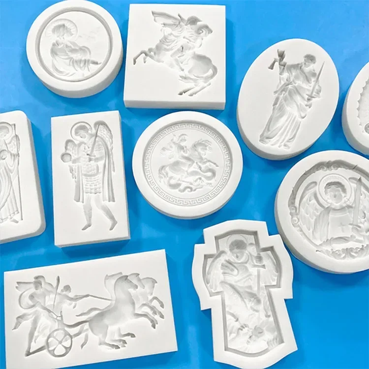 Angel Relief Pendant Silicone Mold Greek Wax Goddess Retro Cake Decoration Accessories Fondant Cake Mold Plaster Resin Molds