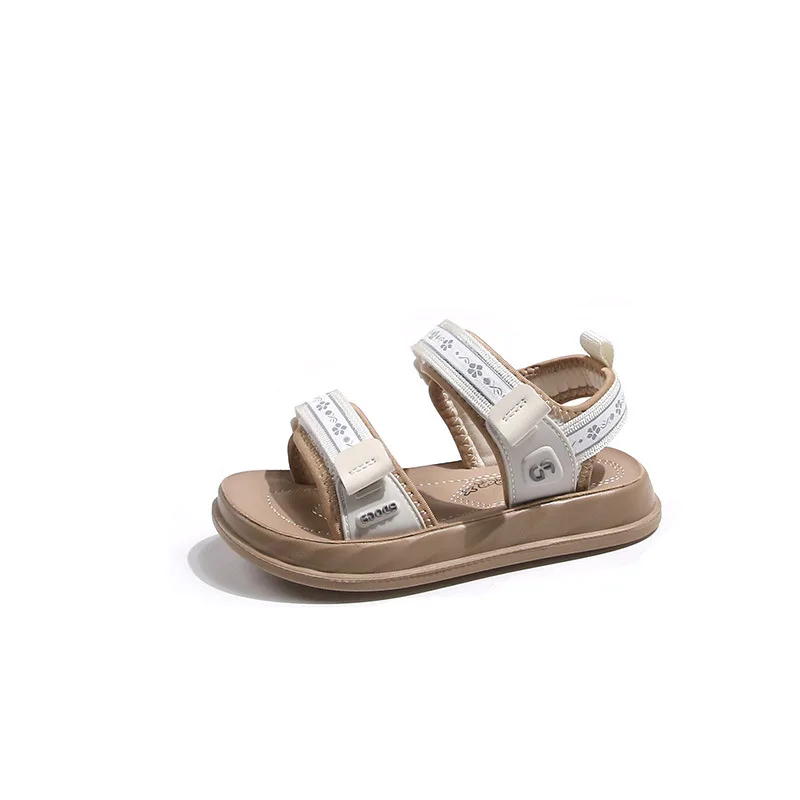 

Fashion Girls' Sandals 2025 Summer New Kids Casual Sandals Anti Slip Girls Printed Flat Shoes Simple Child Beach Shoe Босоножки