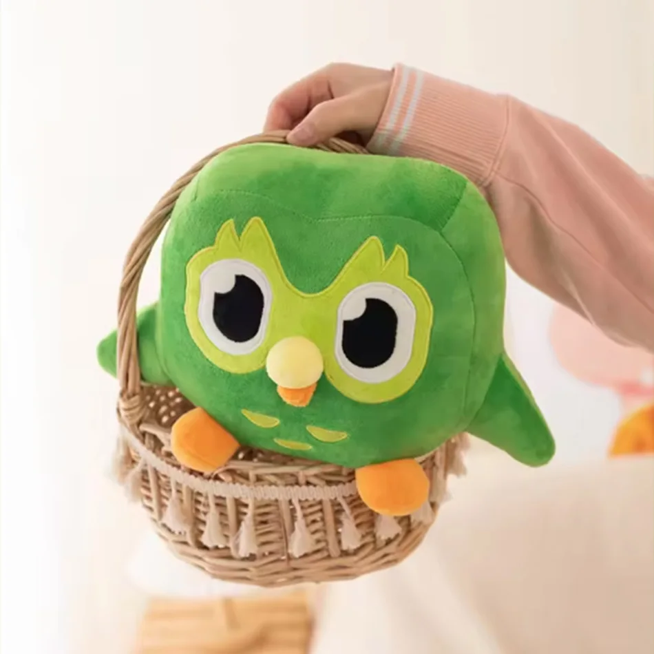 

Зеленая плюшевая игрушка Duolingo Owl-мягкая мягкая кукла Duo the Owl, мультяшный аниме-подарок для детей на день рождения
