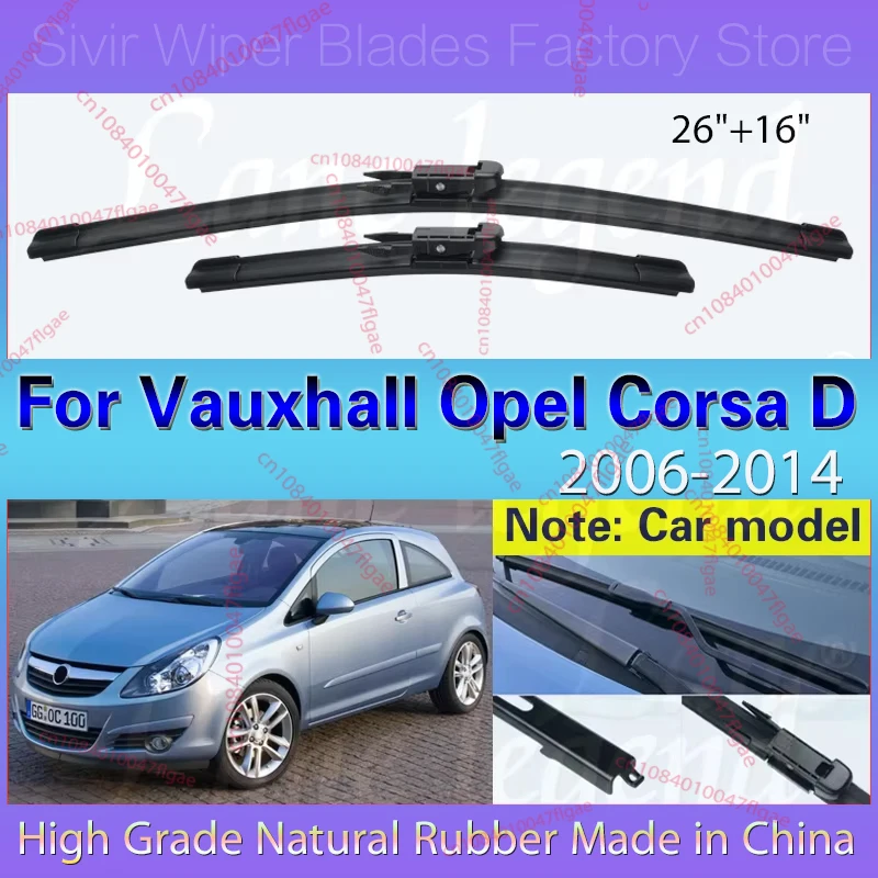 

Car Wiper Blade For Vauxhall Opel Corsa D 2006-2014 Windshield Rubber Refill Front Window Rain Brush 26"16" LHD Auto Accessories