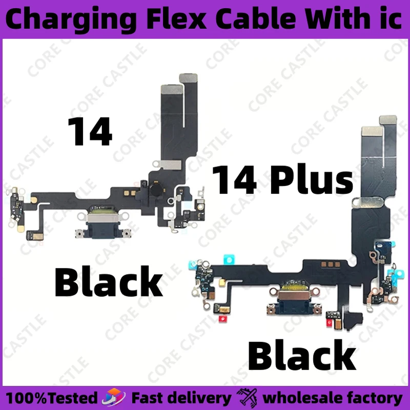 

Charging Flex Cable For iPhone 14 Plus 14 USB Port Charger Dock Connector Mic Socket Headphone Plug small board With ic parts