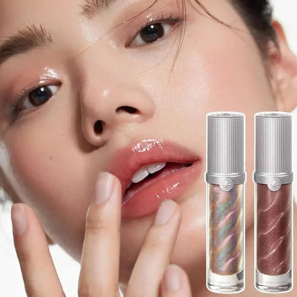 Girlcult PROFESSIONAL MAKEUP Błyszczyk do ust Olejek Efekt Lustra Brokat Nawilżający Połyskujący Szminka Nude Rozświetlający Koreański Makijaż Ust