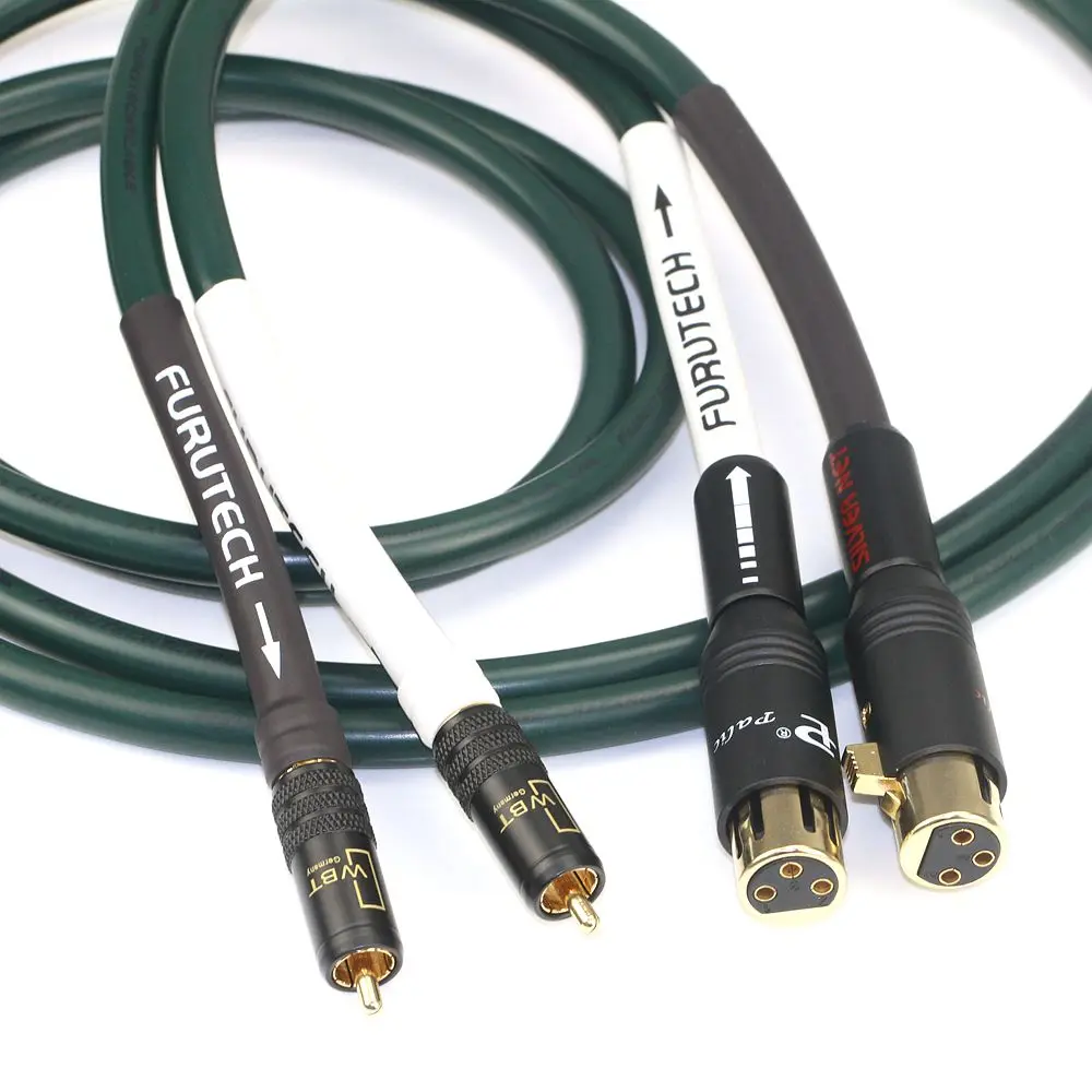 FURUTECH FA-220 PCOCC HiFi XLR to Dual Lotus Audio Cable CD Amplifier Connection Cable XLR Male/Female to RCA Connection Cable