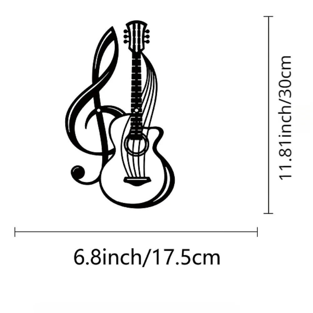 1Pcs Aluminum Sheet Metal Wall Art Sign Musical Note Violin Pattern Iron Art Home Decor for Kitchen Garden Hotel Balcony Wall De