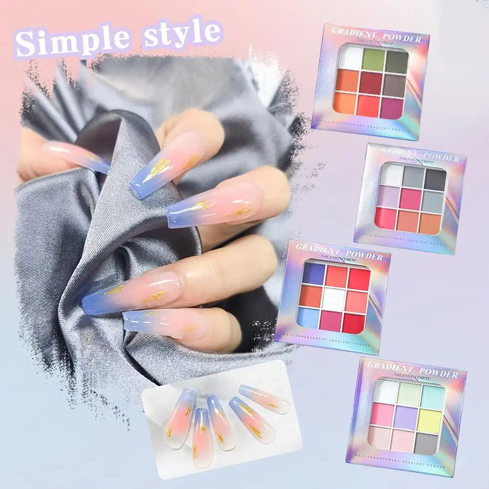 9 colori solidi accarezzanti polveri per unghie smalto UV decorazione glitter Pat opaco luccichio smalto fine manicure Deco polvere Grad D7Y4