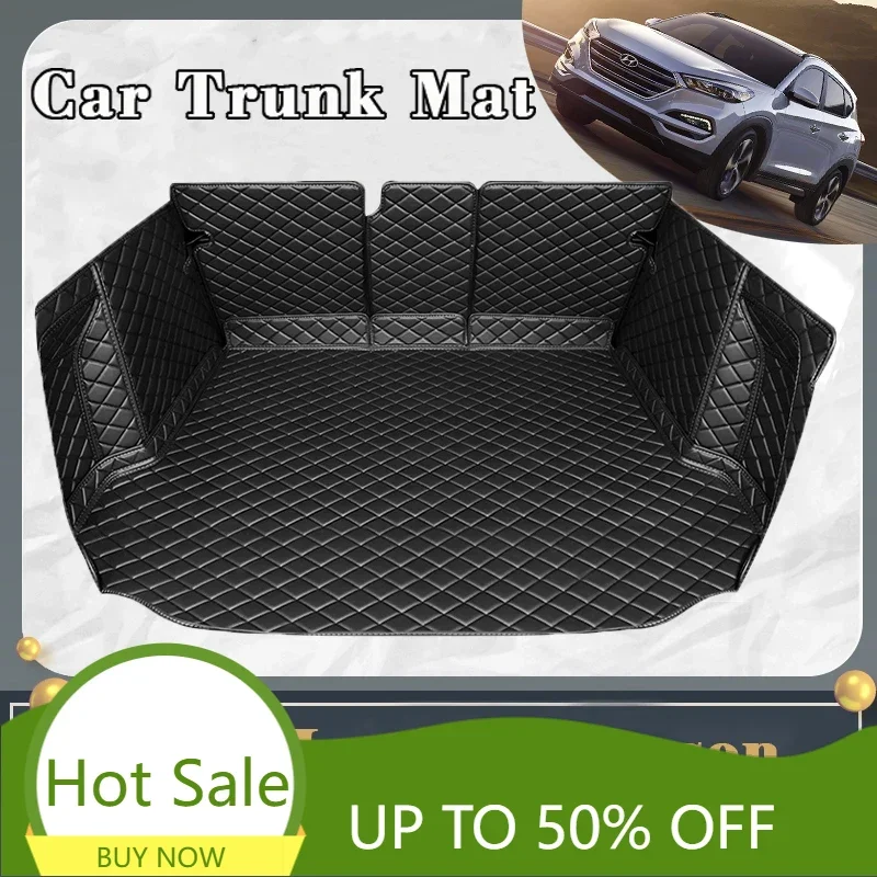 Car Trunk Mat For Hyundai Tucson TL 2015~2020 Dirt-resistant Fully Surrounded Trunk Mat Rear Cargo Tray Car Accessories 2019