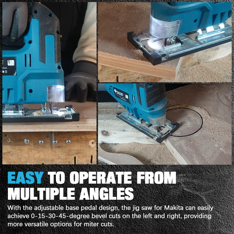 Electric Goddess Cordless Electric Jig Saw 3500RPM Portable Multi-Function Curved Saw Power Tool For Makita 18V Battery Pin