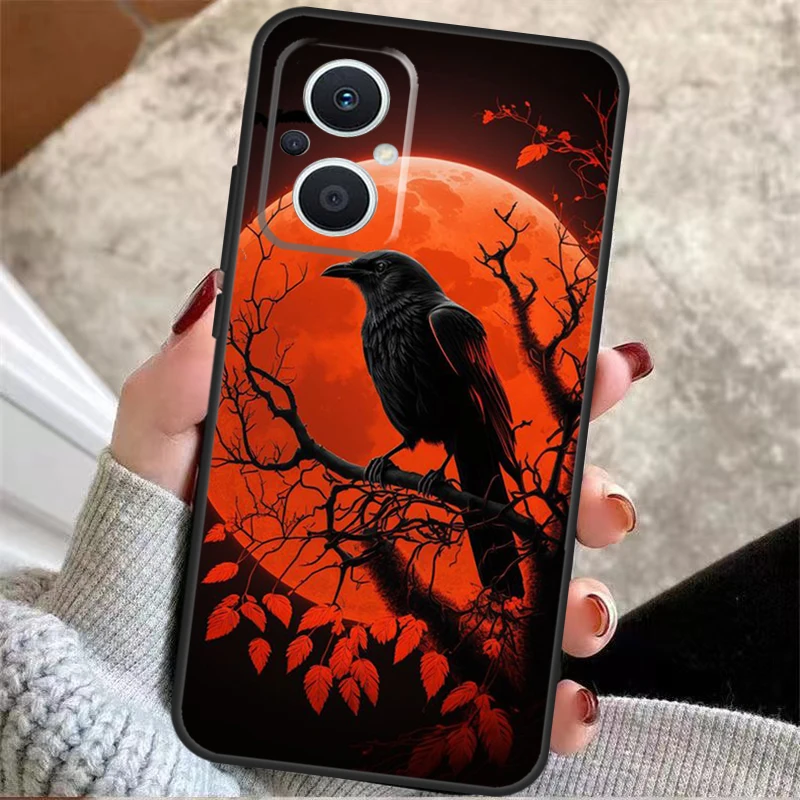 Goth Raven Back Cover For OPPO Reno 6 7 8 Lite 3 4 5 Z 2Z 8T OPPO Find X6 Pro X2 X3 Neo X5 Lite Case