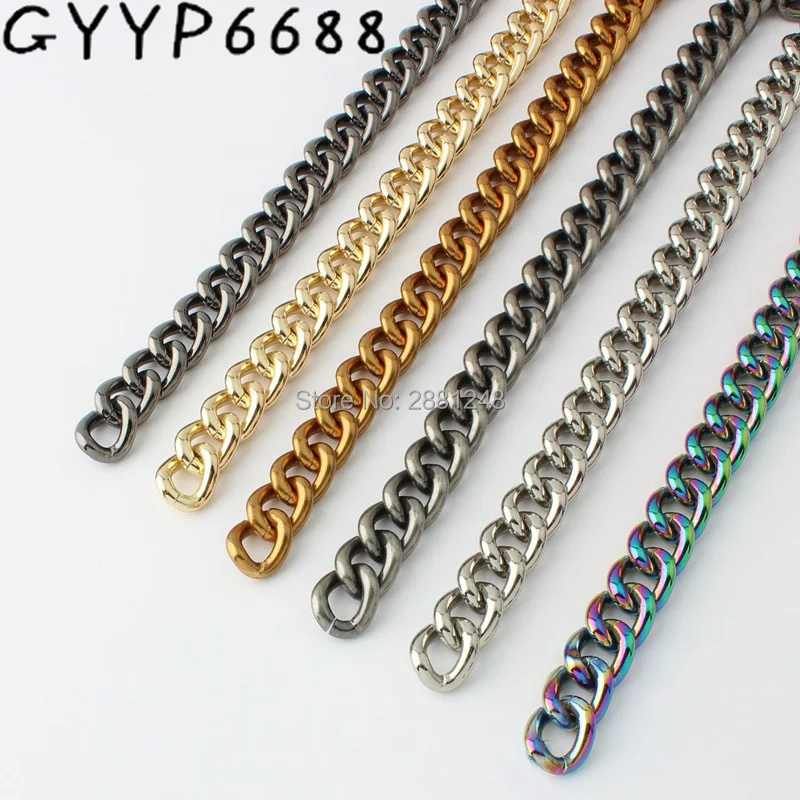 10 Meters 1meter 17mm rainbow Aluminium Chain Retro Roller Light weight chain for hand bag purse adjusted strap old silver