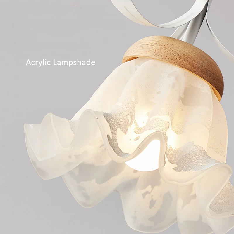 Imagem -06 - Francês Creme Vento Vidro Acrílico Lâmpada de Parede Cabeceira Led Lights American Retro Bell Orquídea Corredor Lâmpada Living Room Sconce