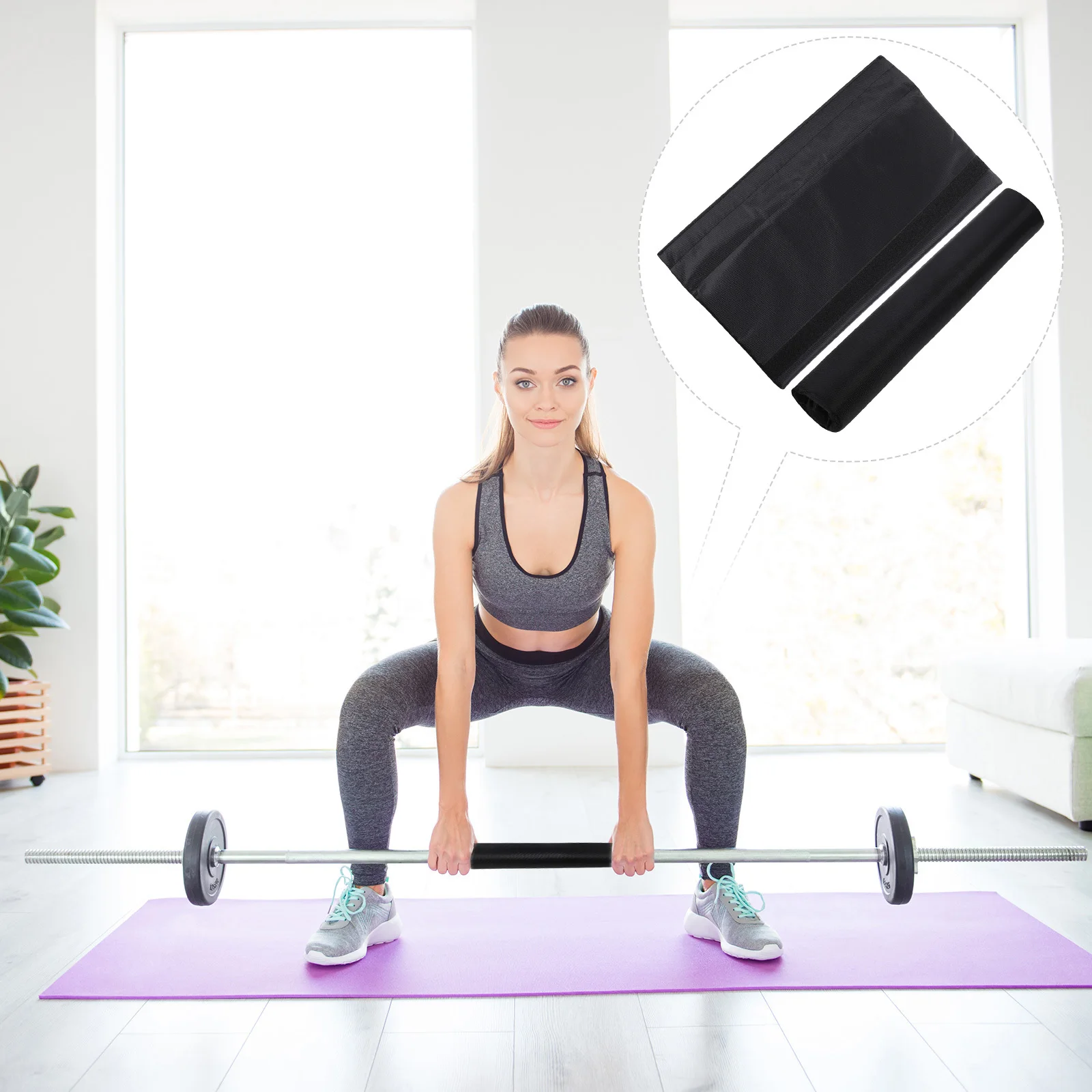 

2pcs Barbell Pad Weight Lifting Cover Squat Shoulder Support Padded Gym Equipment Accessory Lightweight Non-Slip For Hip Thrusts