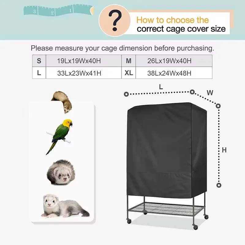 Pet Cage Cover Good Night Enclosure Bird Critter Cat House Privacy Comfort Durable Waterproof Sun Protection Indoor Outdoor Use