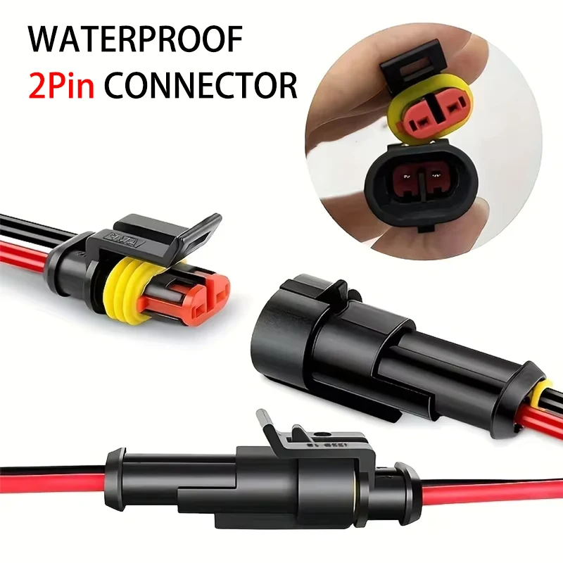 

Waterproof 2 Pin Connector Male and Female Way 18AWG 15cm Wire Suitable for Car Truck Boat Other Wire Connection 5/20/100 Pairs
