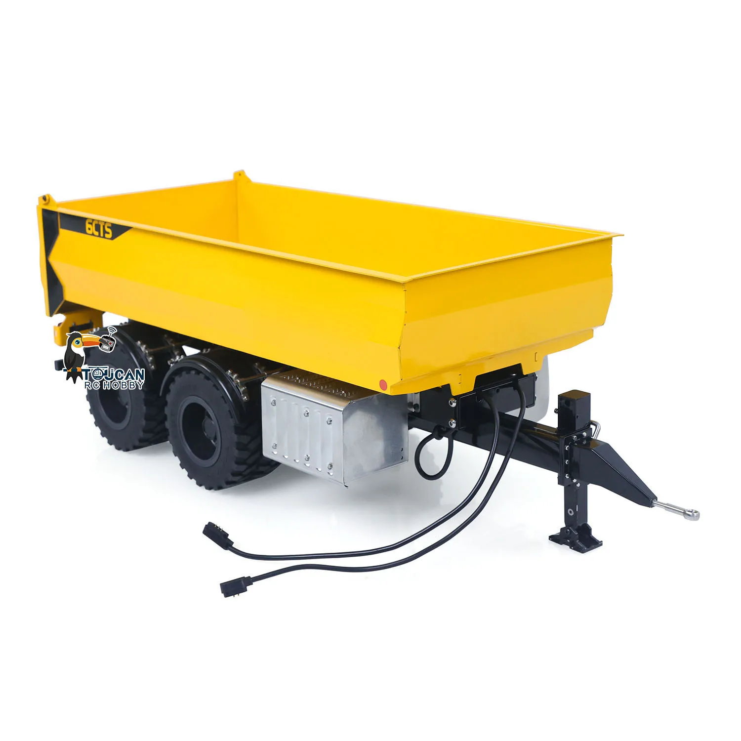 1/14 2 Assen Metalen RC Hydraulische Dump Trailer Truck W/Steunpoot voor LR914 PRO Afstandsbediening Graafmachine Graver Voertuig op wielen