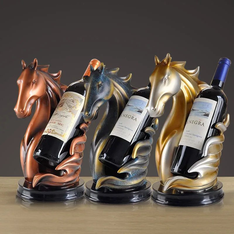 

Light Luxury European-style Wine Rack, Creative Horse Head Wine Rack, Decorative Wine Cabinet, and Gift Item
