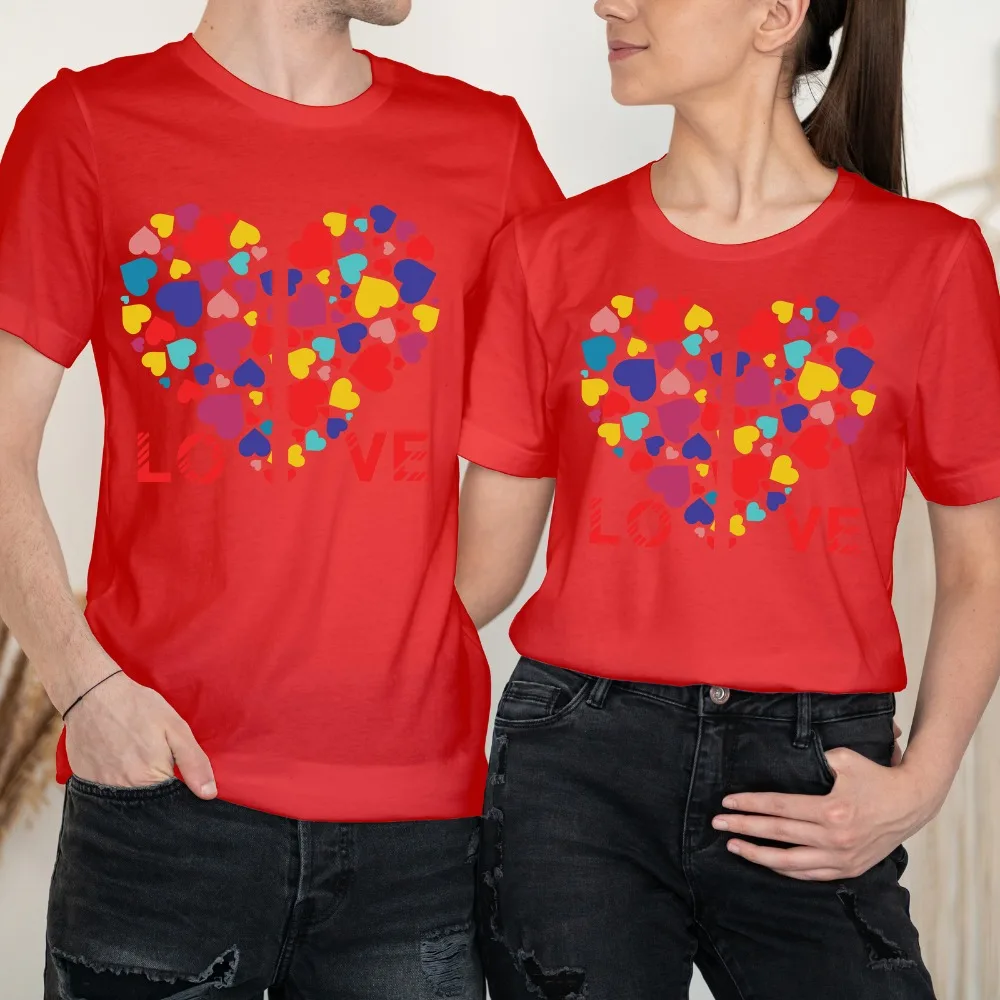 Heart Happy Valentine's Day Love Goals Couple Love Matching T-Shirts Hipster Short Sleeve High Quality Cotton Tops Clothes