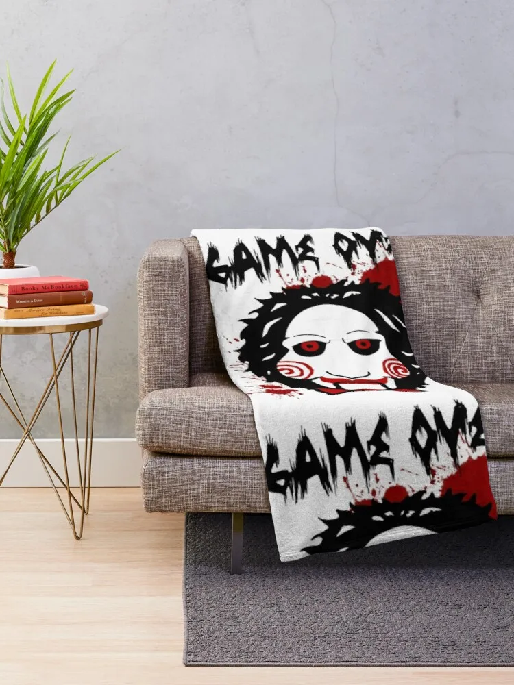 Billy Puppet Saw Jigsaw Inspired Throw Blanket Sofa Throw Blanket Furry Blankets Retro Blankets