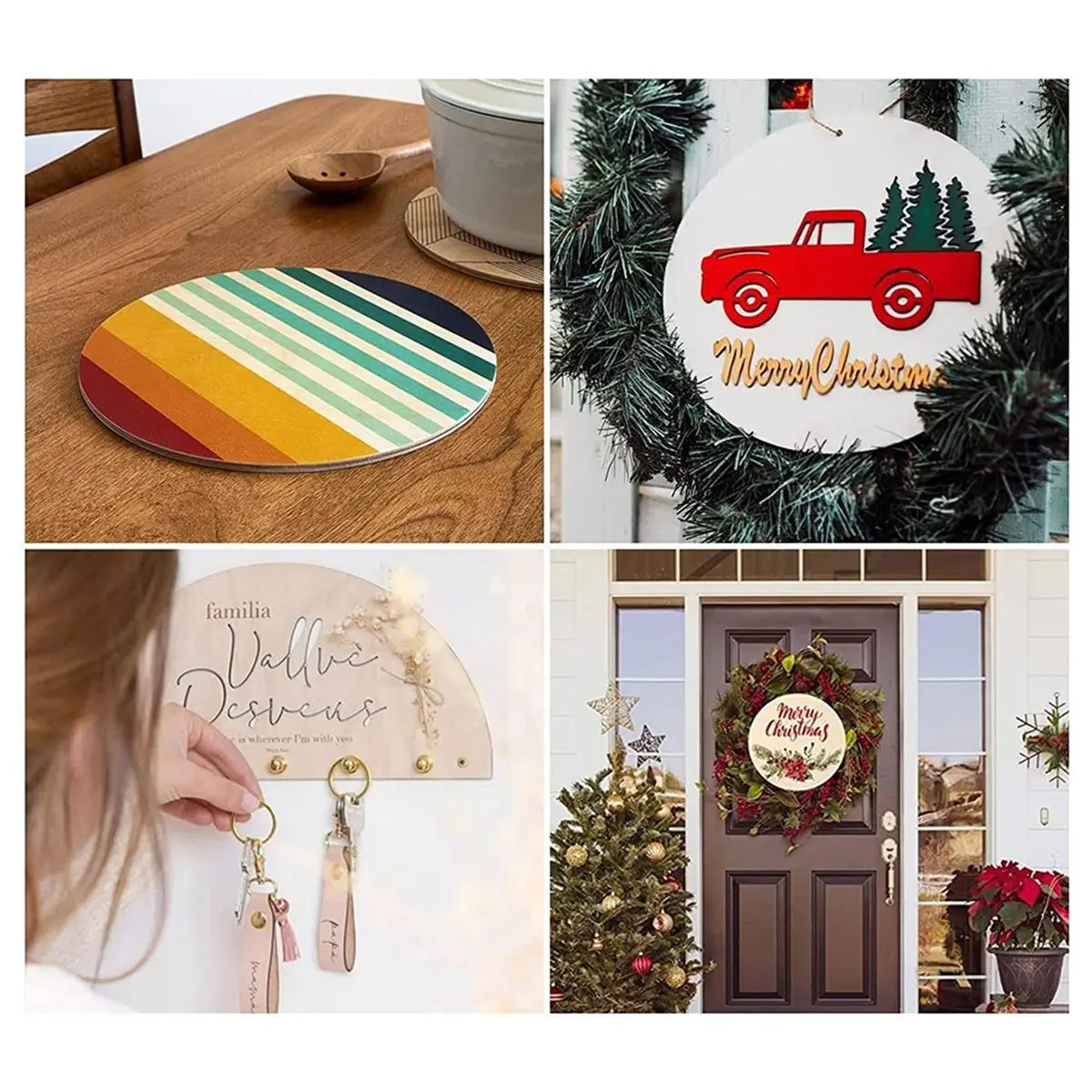 618 Mega Sale Wood Circles for Crafts, 12 Pack - 12 Inch Unfinished Wooden Cutouts for Door Hangers, Wood Burning