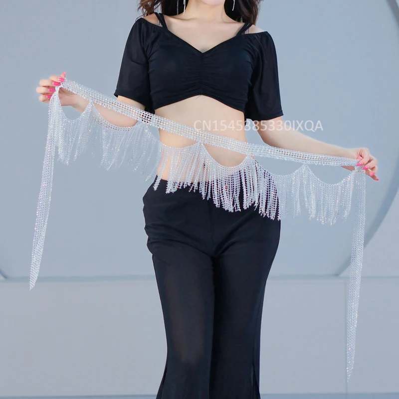 Oriental Dance Performance Accessories Waist Chain BellyDance Tassel Belt Women's Belly Dancing Practice Fringe Hip Scarf Adult - Image 4