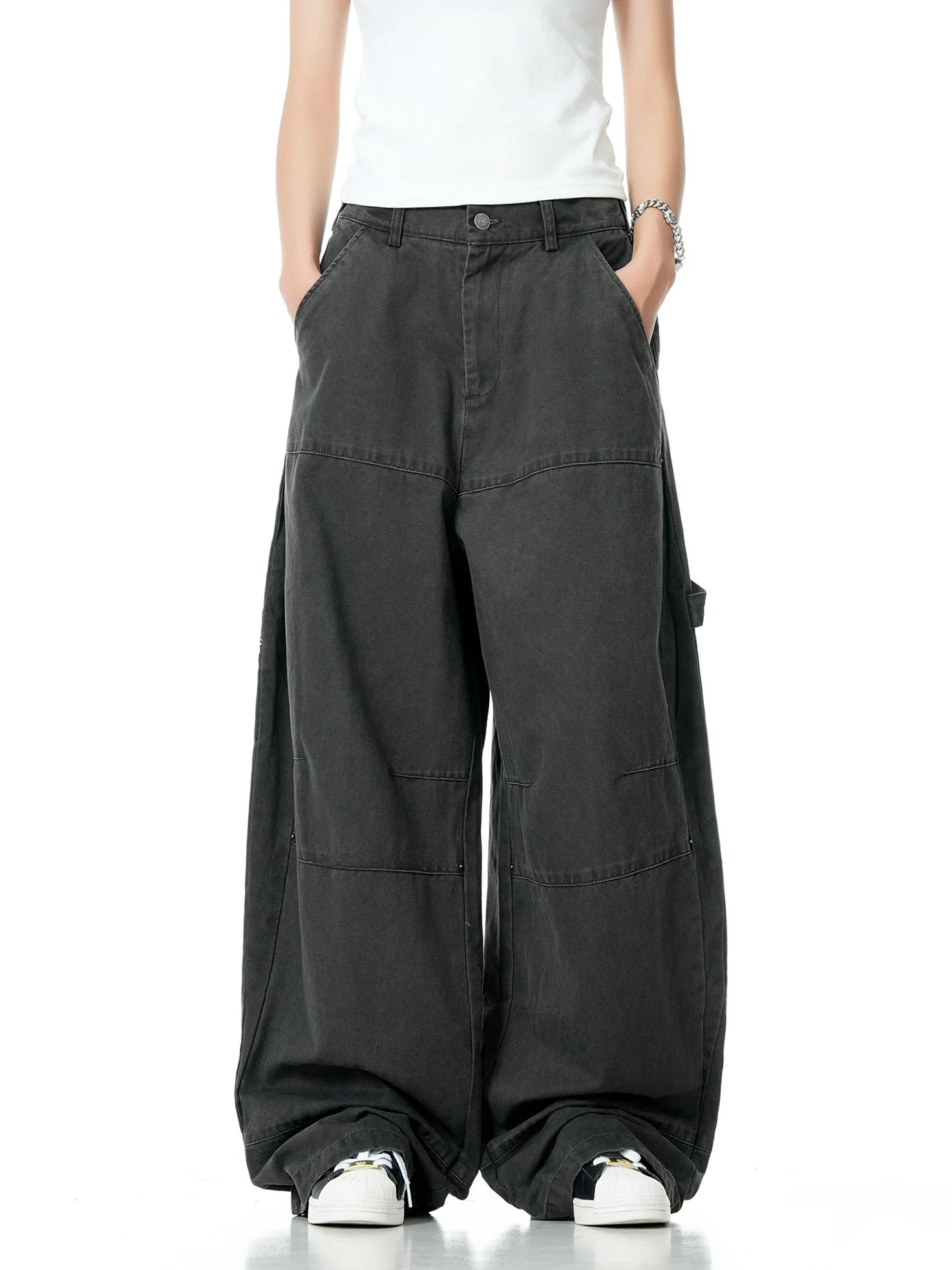 

Женские винтажные брюки Street Sle с эффектом ржавчины, широкие, свободные, прямые, повседневные, из хлопка 100%, с эффектом высокого класса