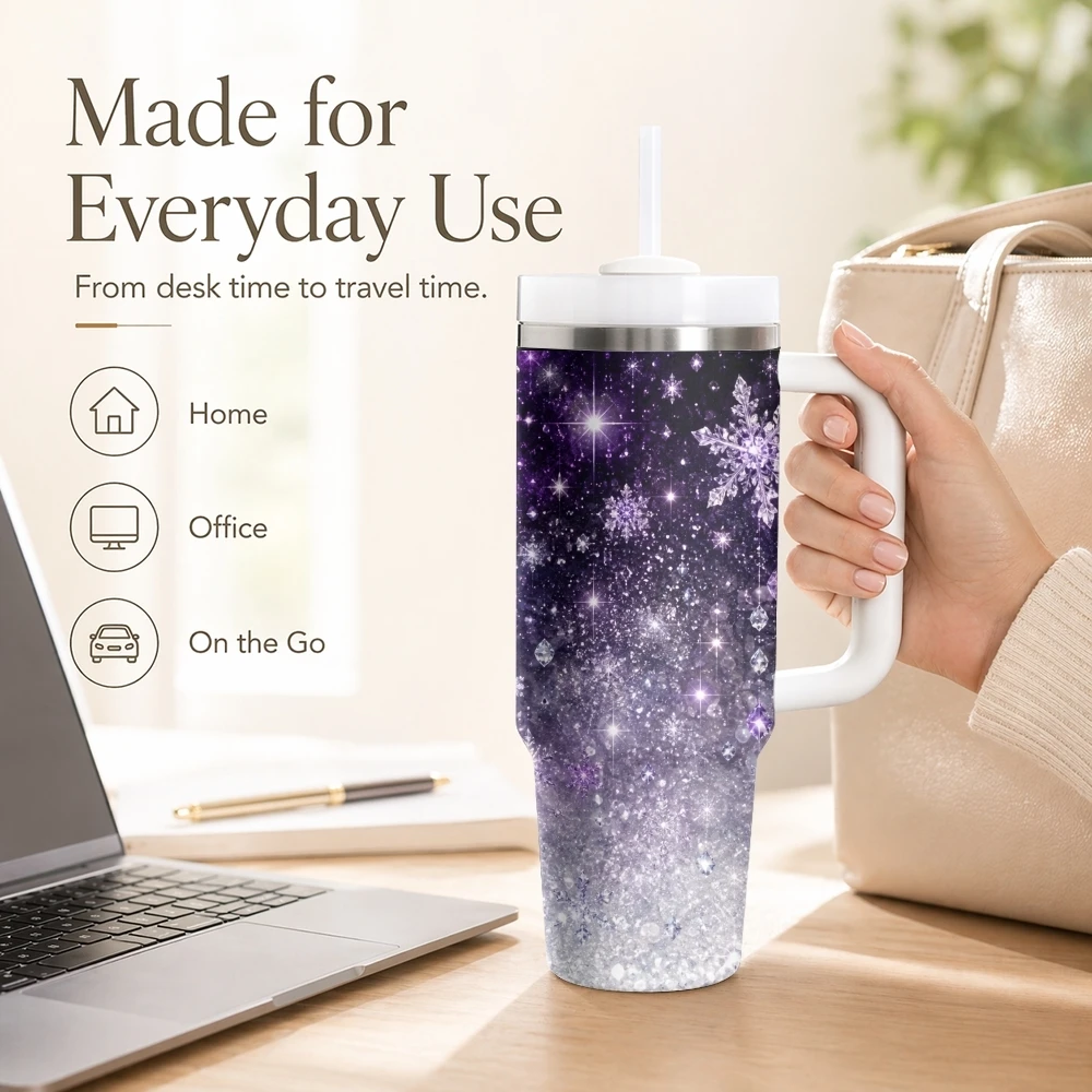 Magical Fantasy Vacuum Flasks 40oz Stainless Steel Insulated Tumbler with Handle Straw Leakproof Cup Daily Travel Mug