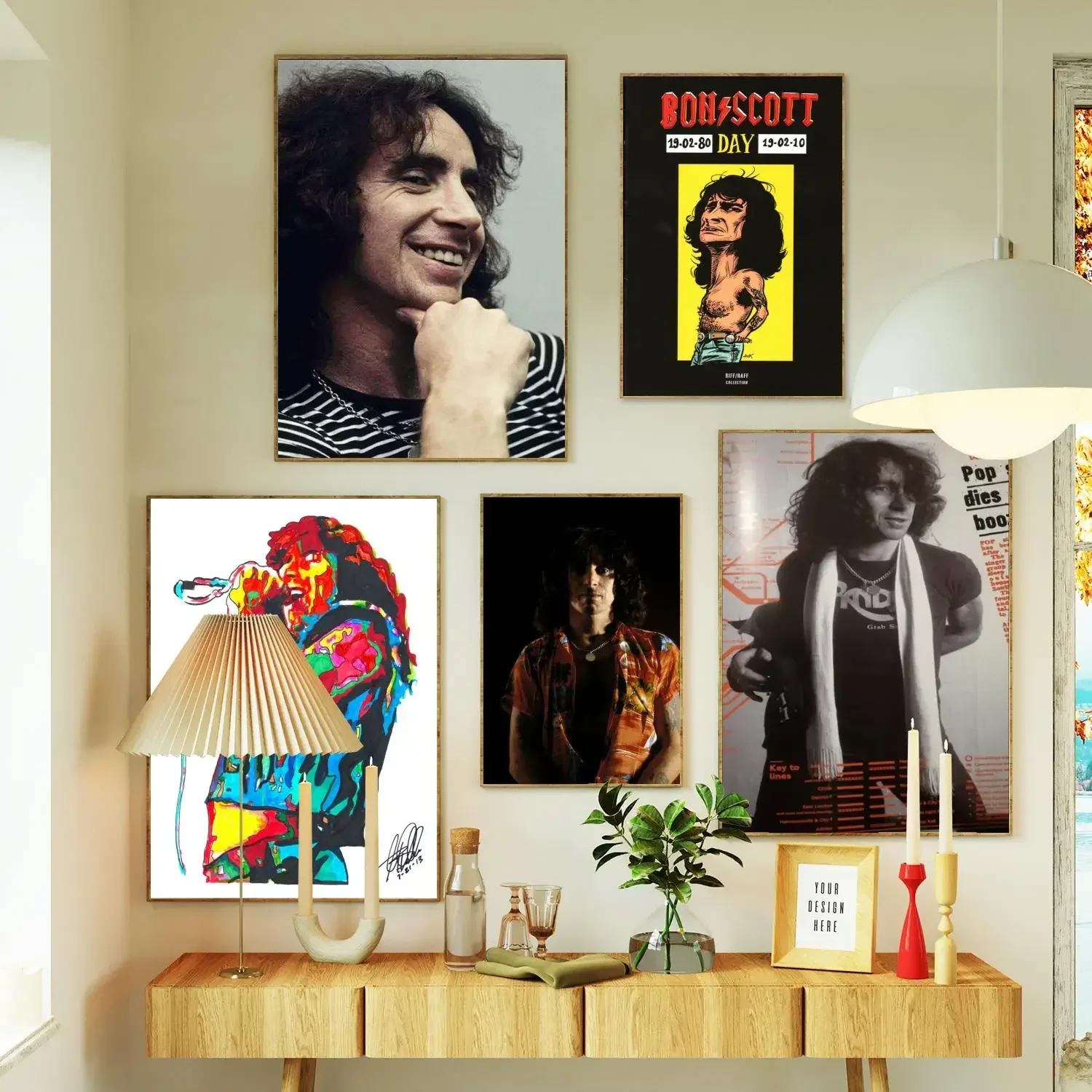 Bon Scott Poster Prints Wall Art Canvas Painting Poster For Modern Family Living Room Home Decor