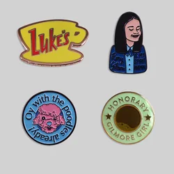 High Quality Gilmore Girls Enamel Pins Classic America TV Metal Letter Badges Women's Brooches Lapel Pins Fashion Jewelry Gifts