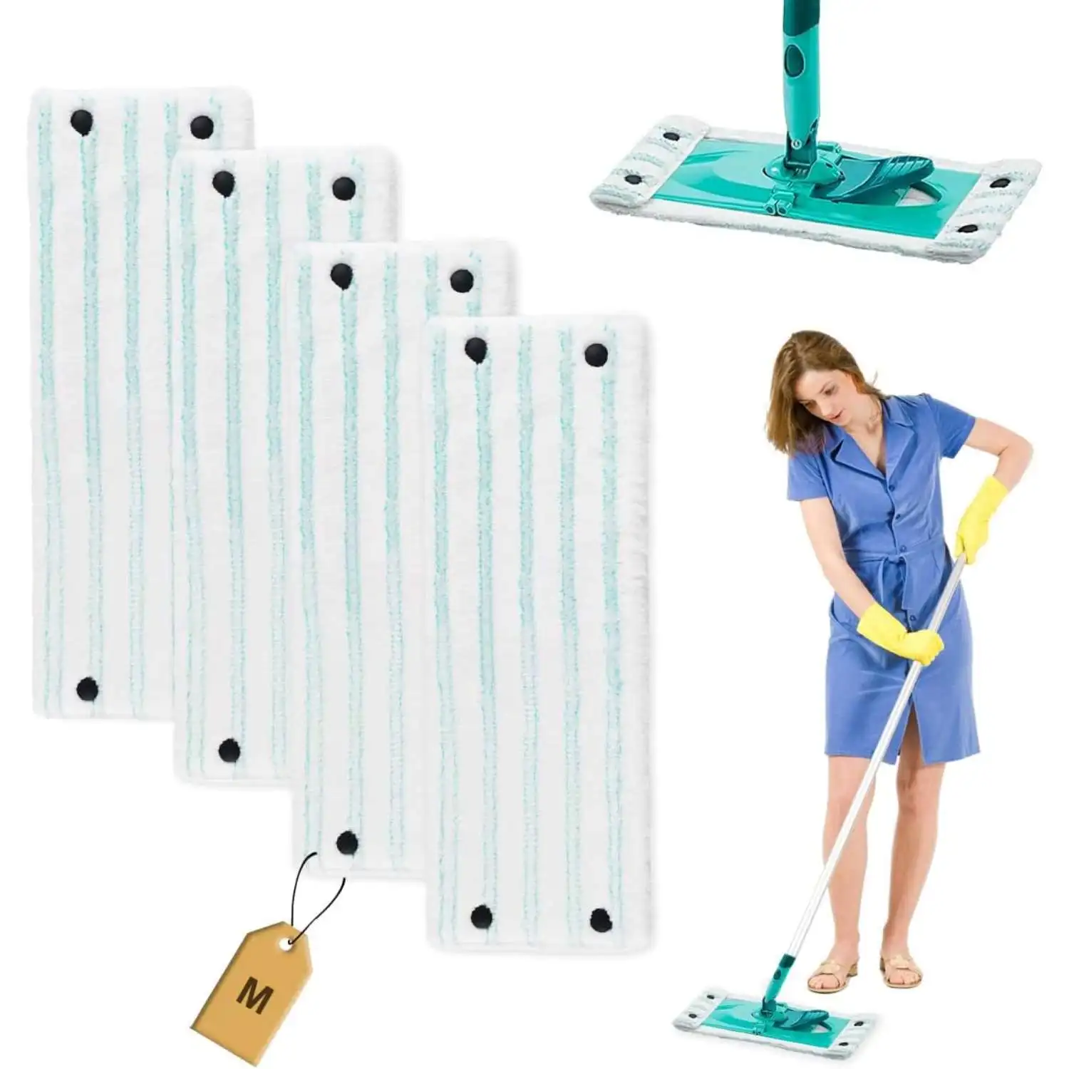 Cubiertas de limpiaparabrisas para fregona de suelo Leifheit Combi/Clean Twist M Micro Duo, paño de microfibra, cubierta de limpieza para fregona absorbente de suelo
