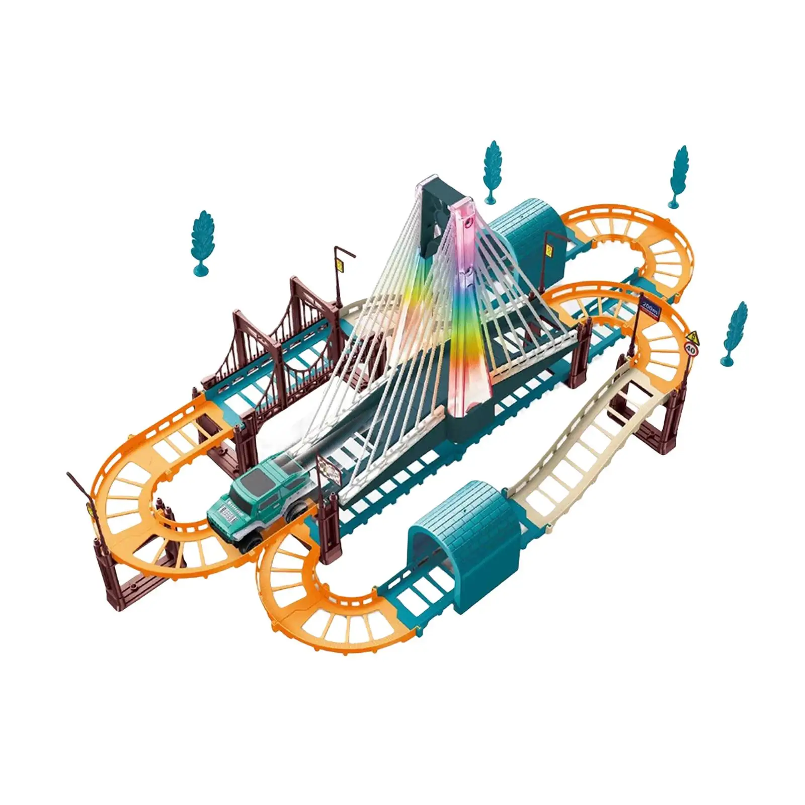 Race Track Toy Construction Toys Curved Track Rail for Girls Birthday Gifts