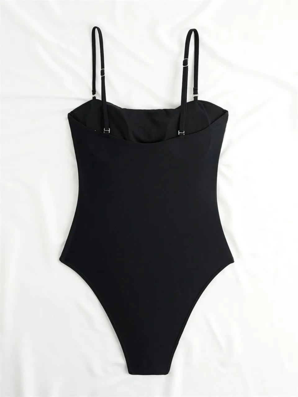 2026 Strappy قطعة واحدة ملابس السباحة النساء مثير ارتداءها الصلبة الاستحمام السباحة لباس سباحة الإناث الصيف بحر #6