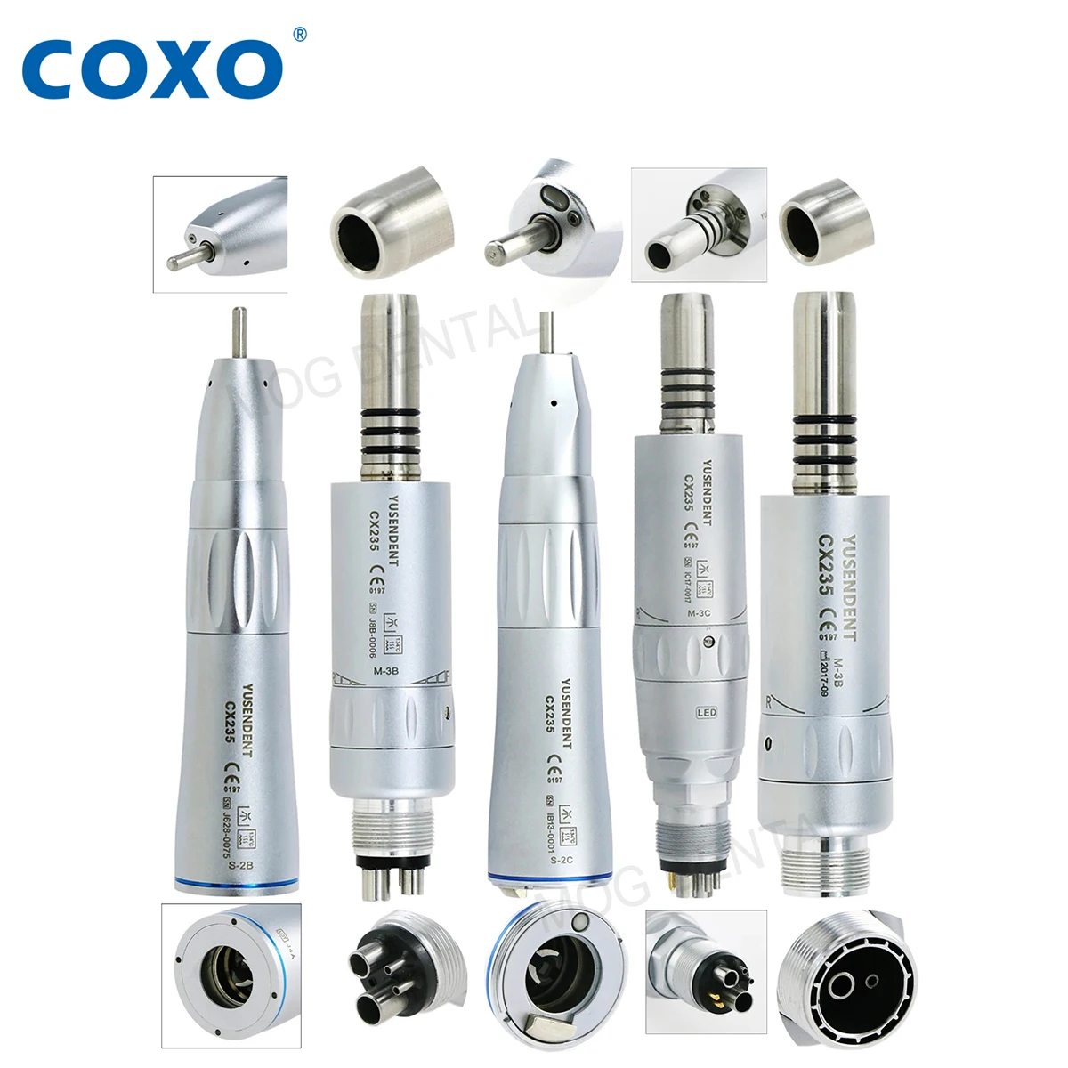 COXO Dental Low Speed Handpiece LED Fiber Reduction/Increase Ratio Endodontic Contra Angle Handpiece E Type Fit KAVO NSK WH