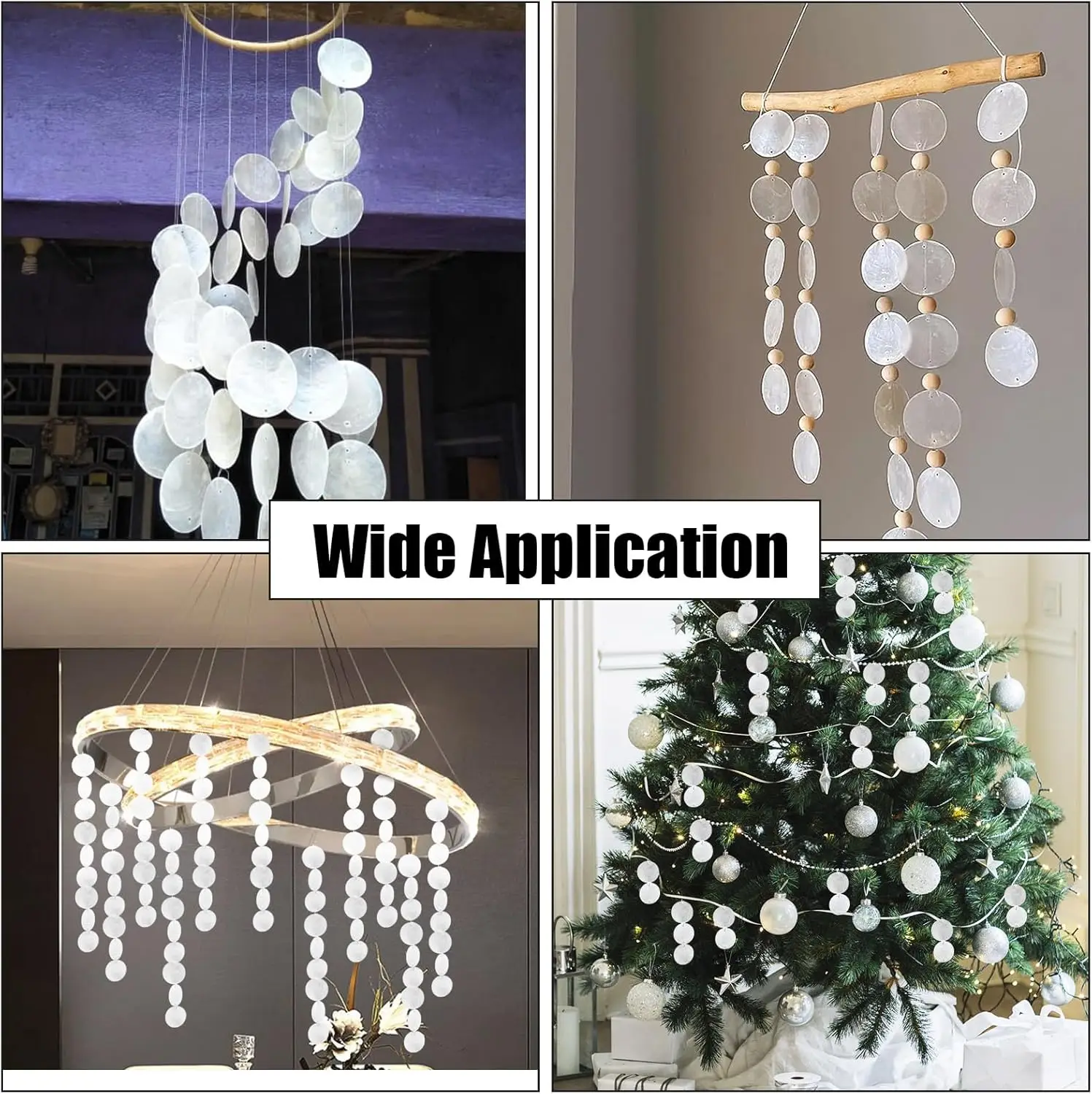 10/20/50/100 PCS Natural Shell Ornaments 5 cm DIY Shell Wind Chimes Pendants for Wedding Home Decor Birthday Party Craft Hanging