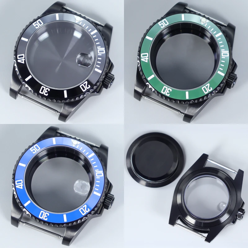 

Black 40mm Watch Diving NH35 MOD case Green Blue bezel For SUB Seiko NH35A NH36 NH34/38 Eta2824 Miyota8215 28.5mm Dial Sapphire