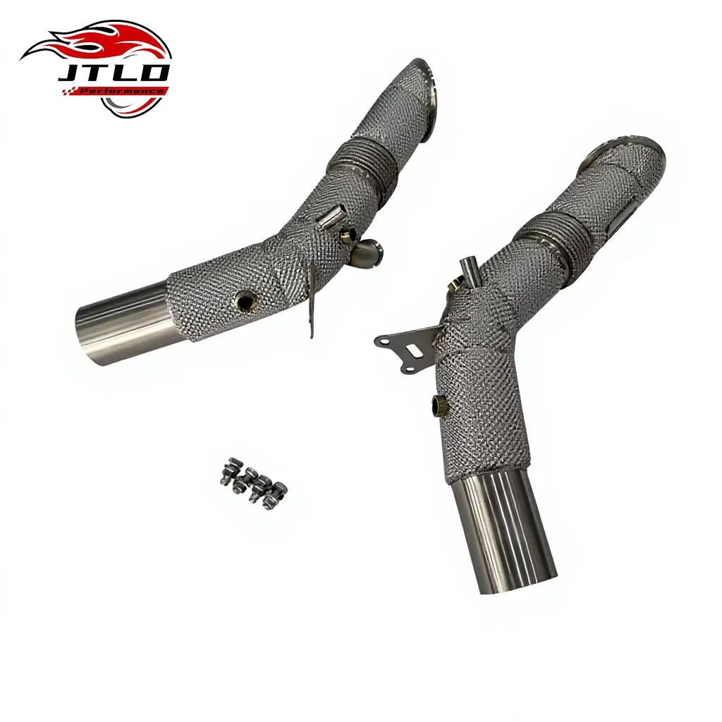 JTLD Exhaust Downpipe For Ferrari SF90 Stainless Steel Exhaust Header Heat Shield Straight Pipe