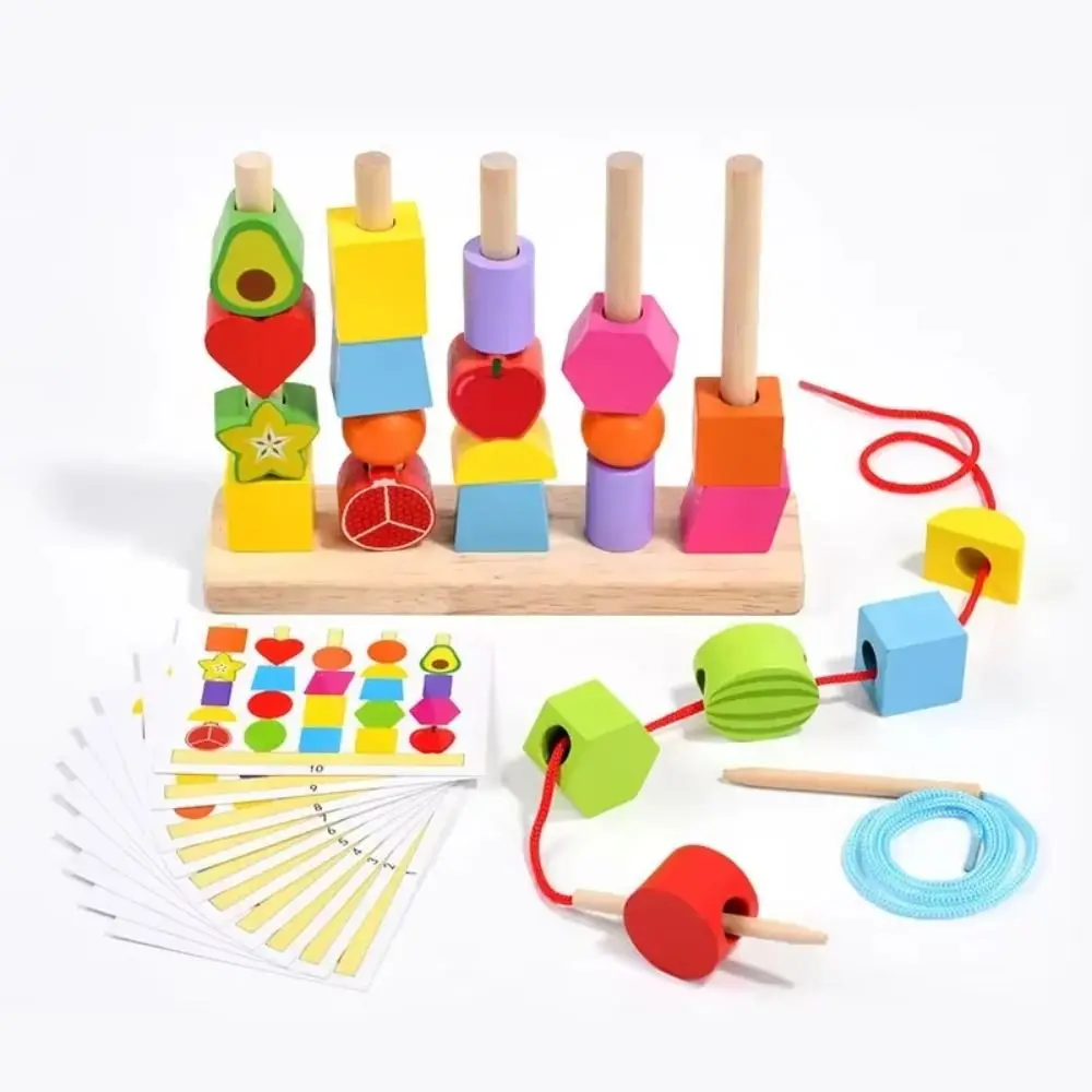 Geometric Color Shape Cognition Fruit Color Shape Interactive Stacks Blocks Puzzle Game Portable Logical Thinking