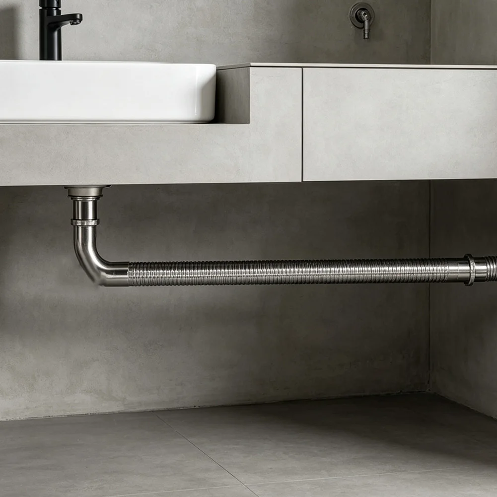 Backflow Stainless Steel Drain Pipe for Washbasins Horizontal Drain Orientation Isolation Performance Reliable