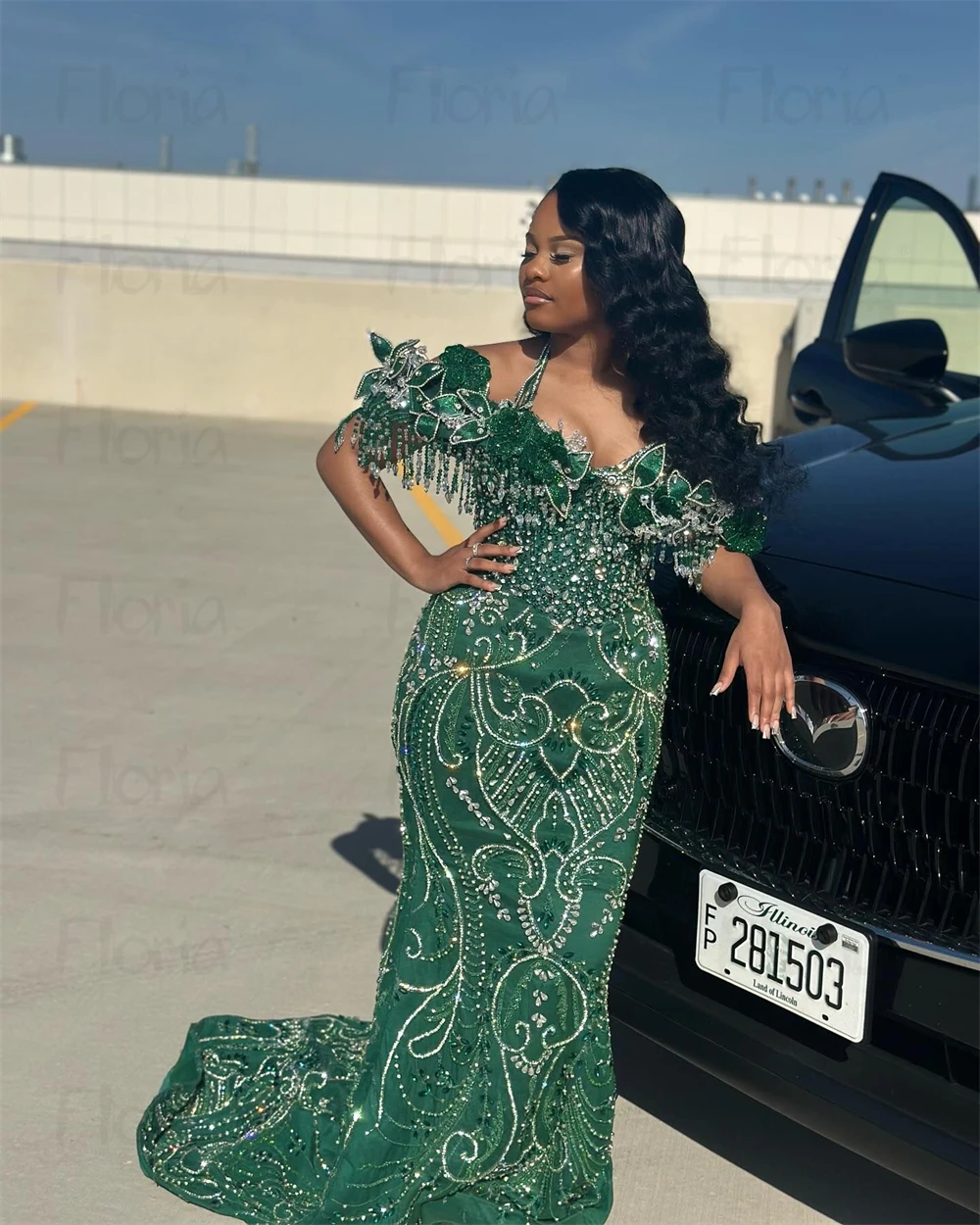 emerald green fancy dresses Long Sleeves Emerald Green Evening Prom Dresses, Cheap Sweet 16 Dresse –  SposaDresses main image 0