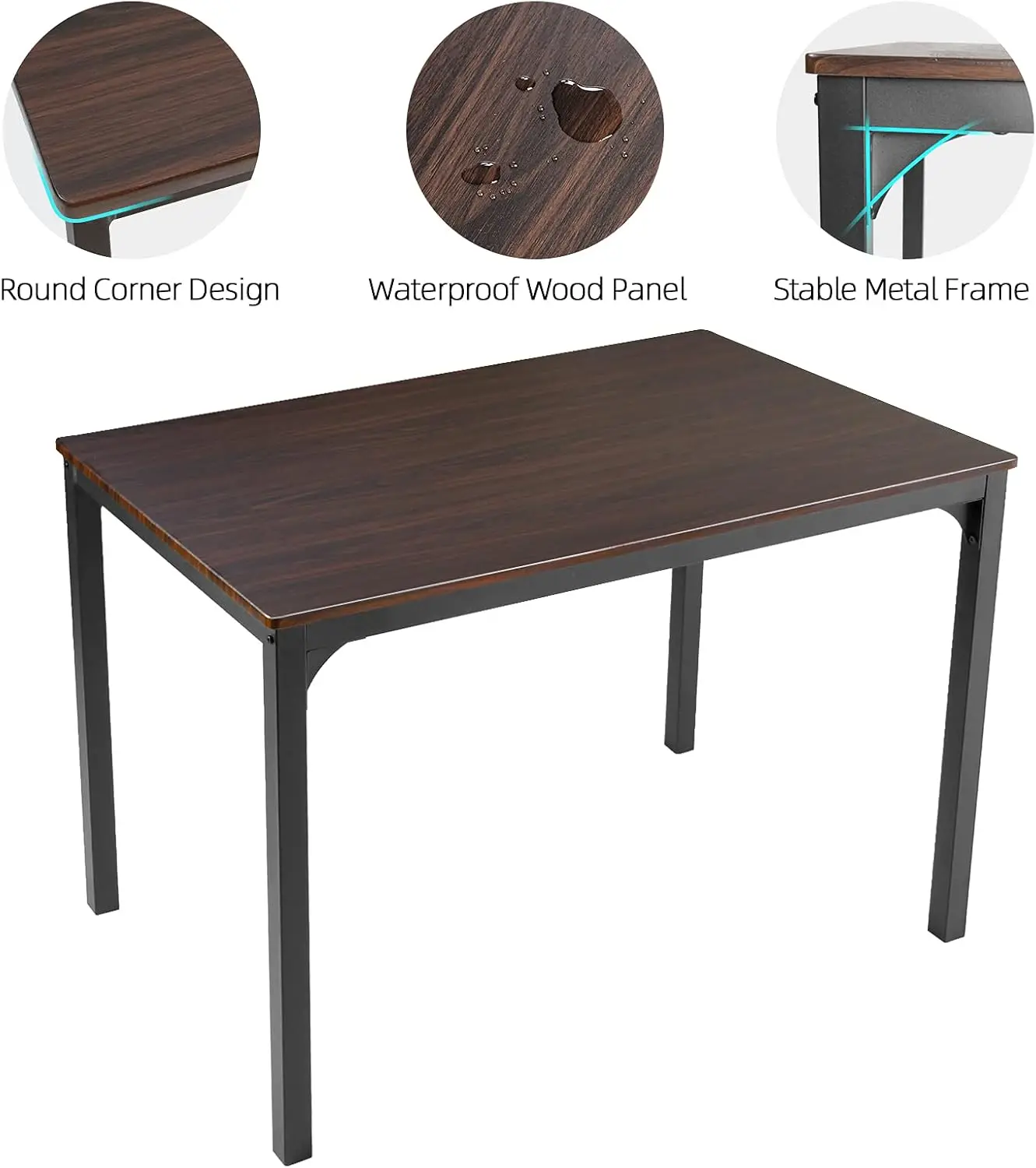 Sogespower Dining Room Table Set 43 Inch Kitchen Table Set With 2 Chairs And Bench, Dining Room Table Set For 4 Home, Kitchen,