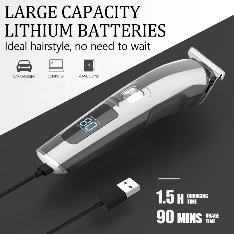 Kemei Professionnel Sans Fil Tondeuse À Cheveux Pour Hommes Électrique Barbe Tondeuse À Cheveux Barbier Rechargeable Machine De Coupe De Cheveux KM-8509