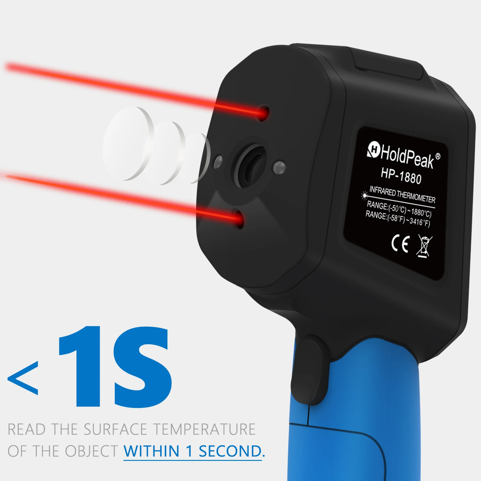 Non-contact Infrared Thermometer Instruction Manual – Compact, Laser-Aimed, Fast-Reading, High-Temp Up To 1880℃