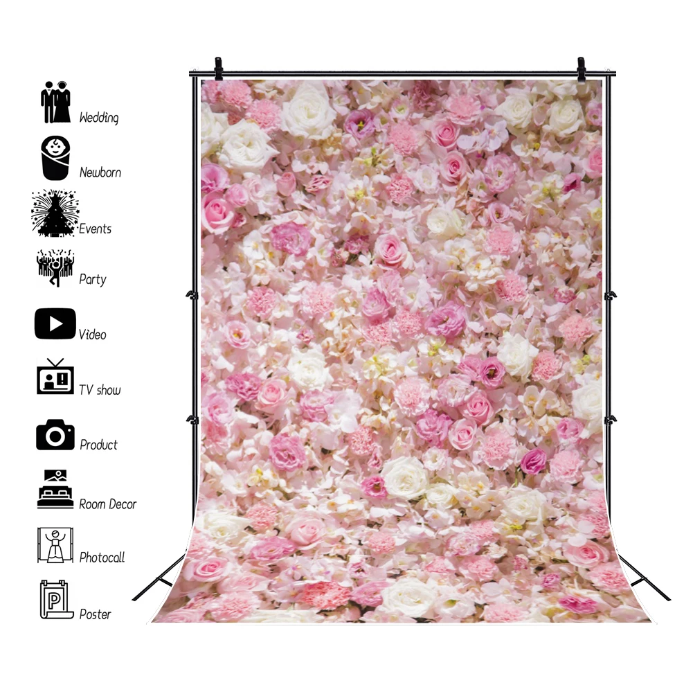 Rose Flowers Wall Wedding Backdrops For Photography Bride Lover Party Background Photo Photographic Studio Shoot Photocall Props