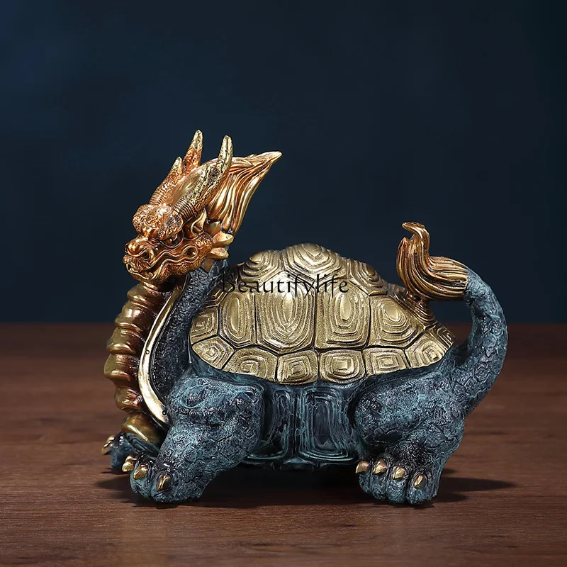 

*Oriental Jubilee Dragon Turtle Ornament Crafts New Chinese Living Room Bogu Shelf Study Office Decoration Gifts