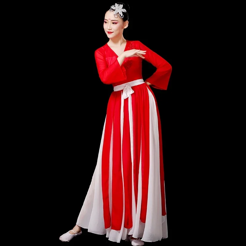 Klassischer tanz female eleganter chinesischer stil nationaler fan tanz neues modernes tanz performance kostüm fol k yangko tanzfan