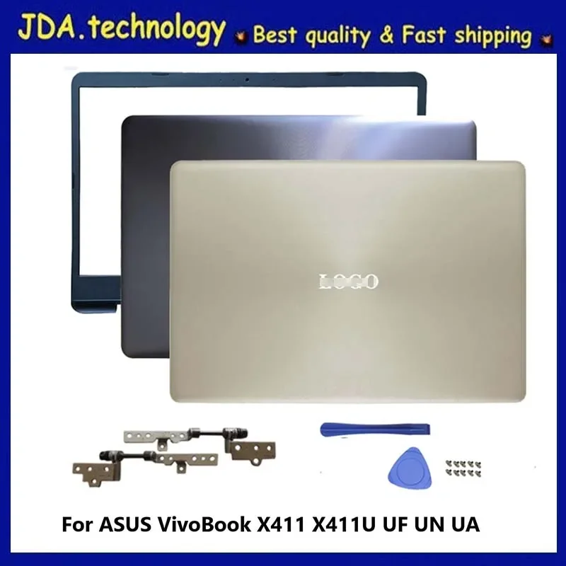 MEIARROW      New/org For ASUS VivoBook X411 X411U UF UN UA  LCD Back Cover (Non-Touch) Golden / Front bezel /Hinge set