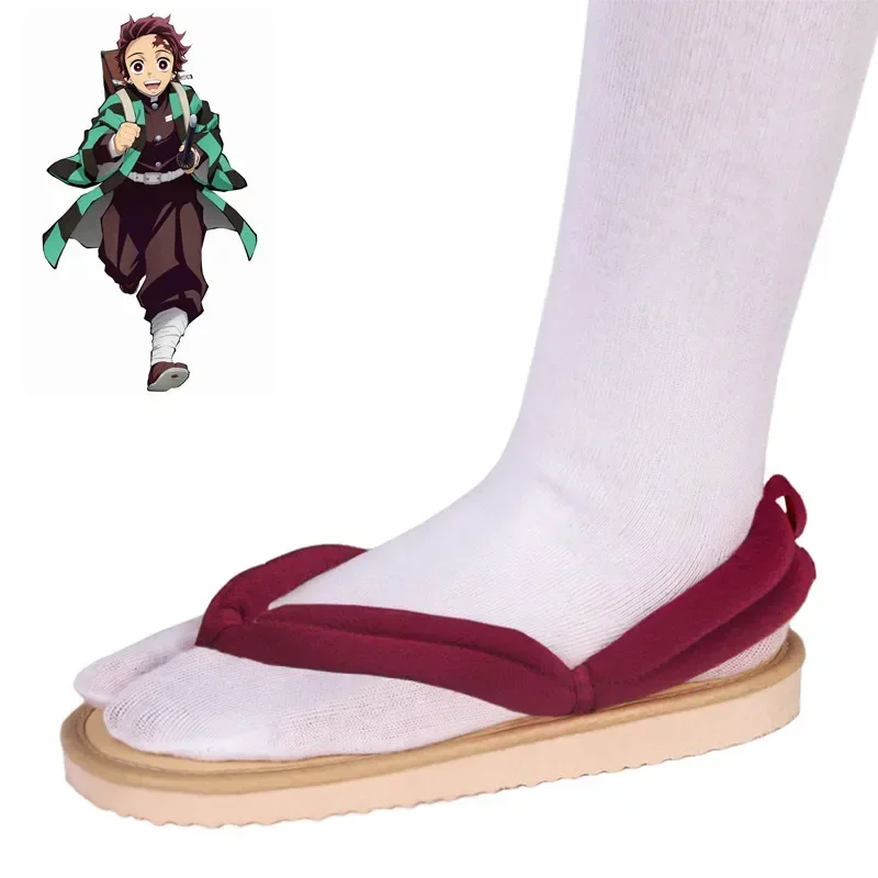 Buty Anime Cosplay Kamado Tanjirou zatyka sandały Kamado Nezuko Geta Kochou Shinobu klapki