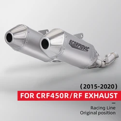Motorcycle Modified Exhaust Pipe for Honda CRF 450R CRF 450RX Stainless Steel Double Hole Exhaust Muffler 2015-2020