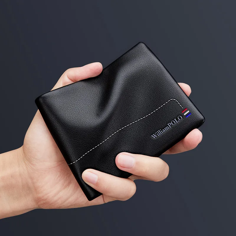 WILLIAMPOLO Original Brand 100% Leather Wallet Men Famous Long Knitting Pattern Wallet Men Luxury Brand Wallets #118