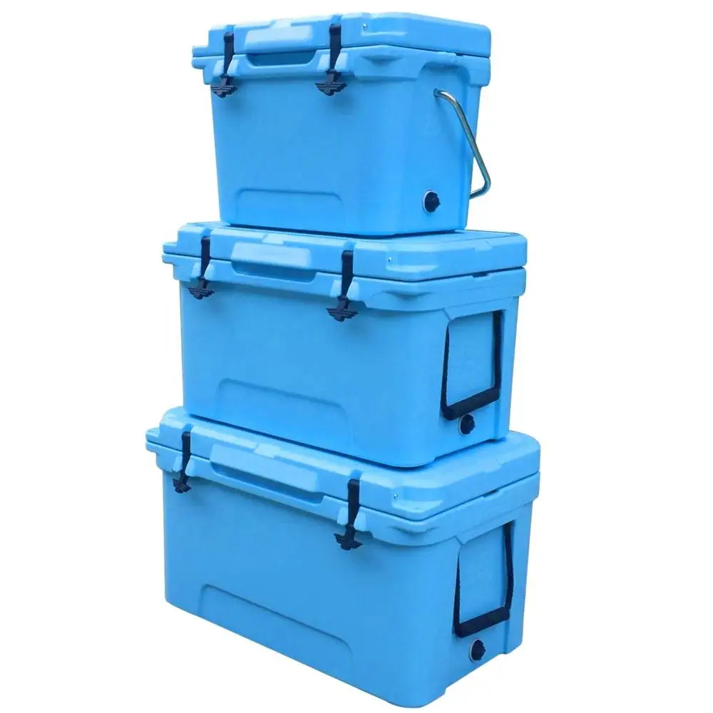 20L Customized Logo Plastic Insulated Camping Cooler Box With Handle Durable Ice Cooler Box For Outdoor Storage Insulated Box