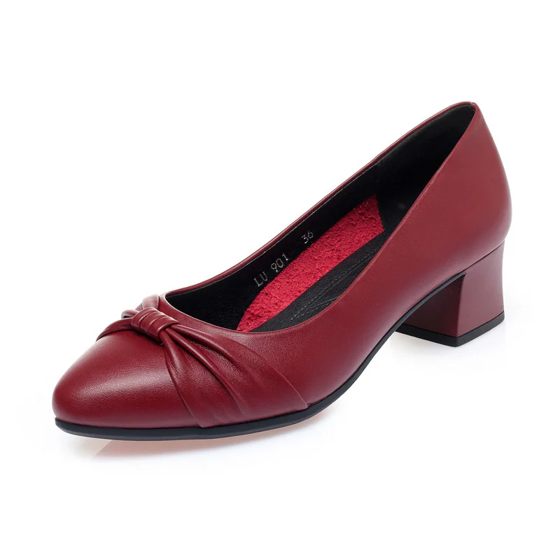 Spring Autumn Women Pumps Pointed Toe Shallow Mouth Office Butterfly Boat Shoes Black Comfortable Slip on Single Shoes