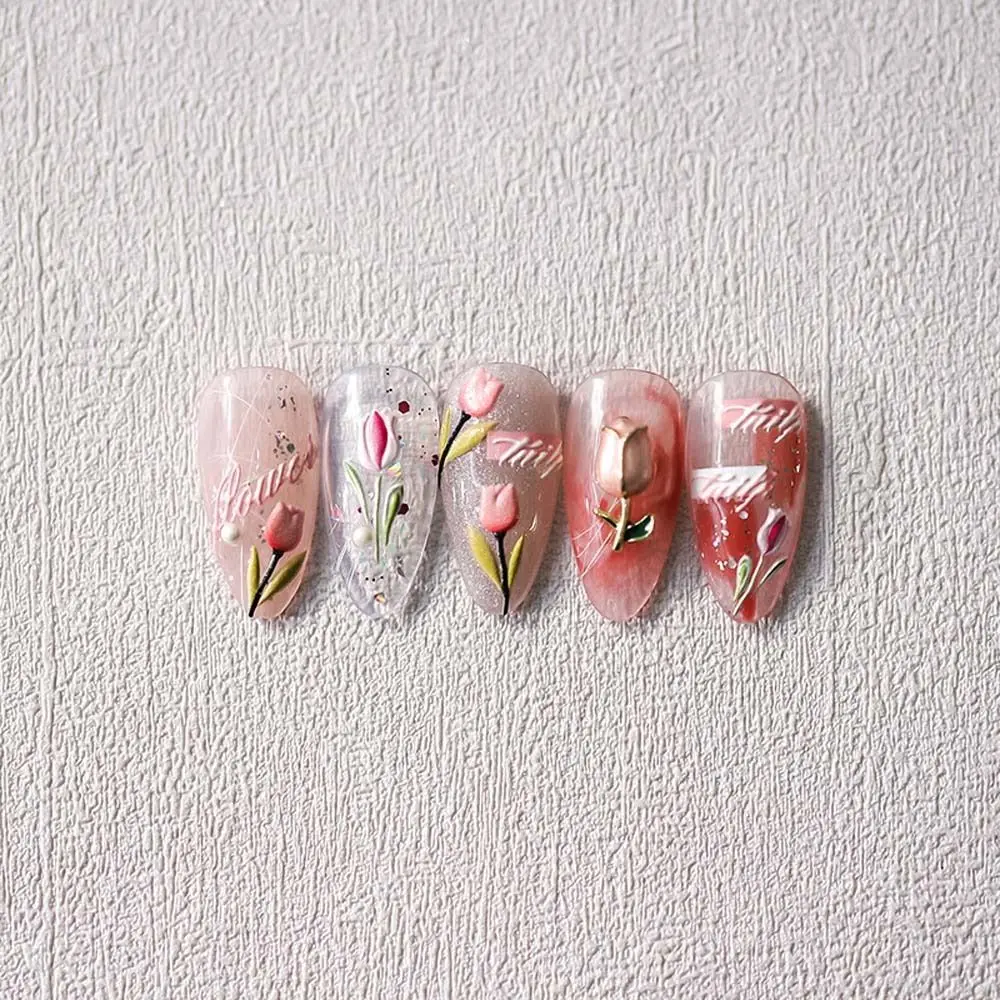 Leaves Bowknot Manicure Accessories Tulip Nail Decals Flowers Nail Stickers Chinese Nail Stickers Nail Decorations